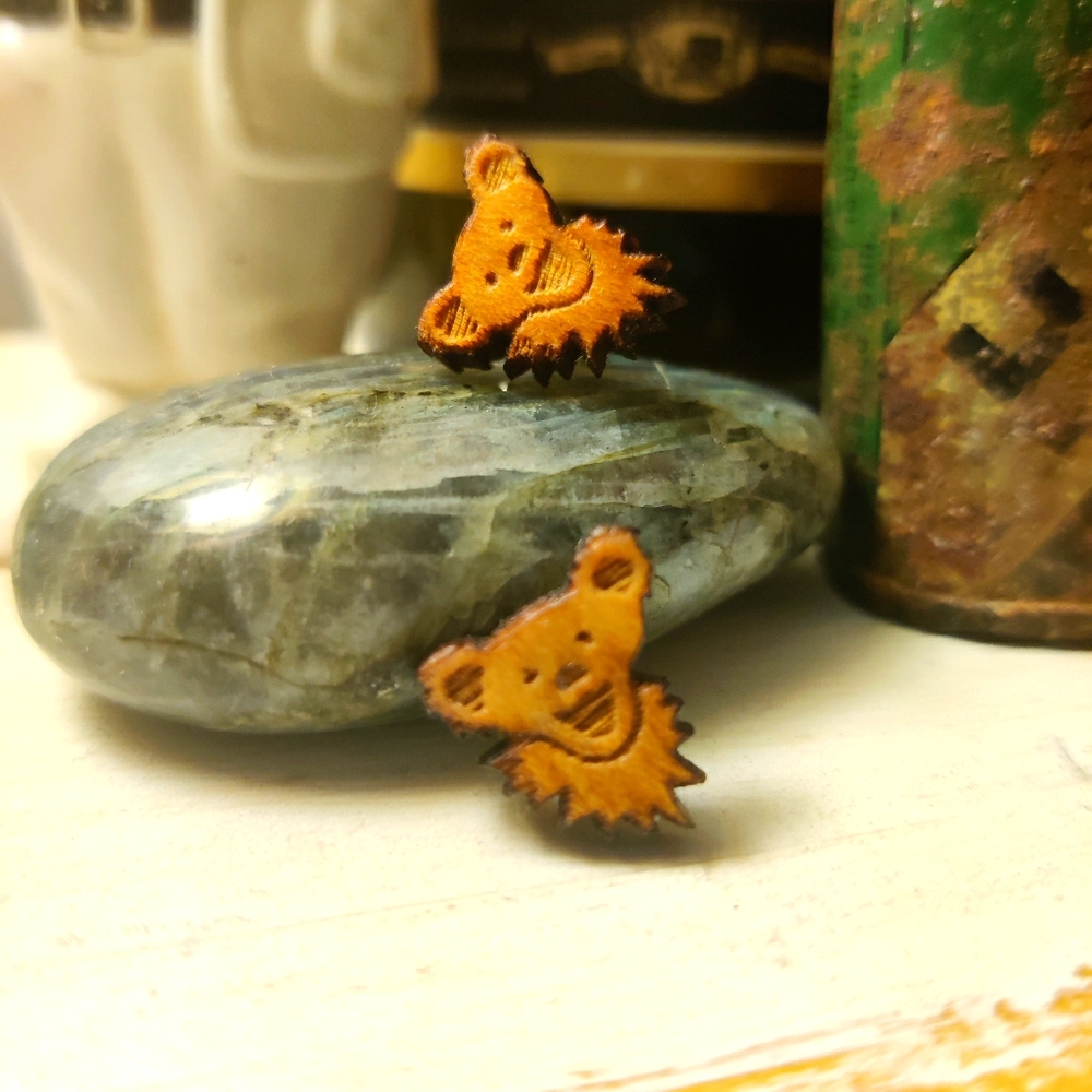 Grateful Dead bear earrings